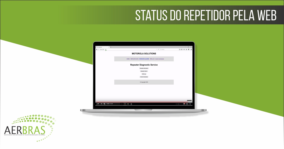 Status do Repetidor por meio de um navegador da web